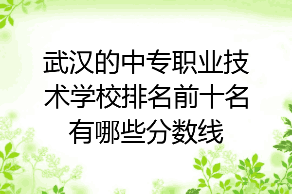 武汉的中专职业技术学校排名前十名有哪些分数线