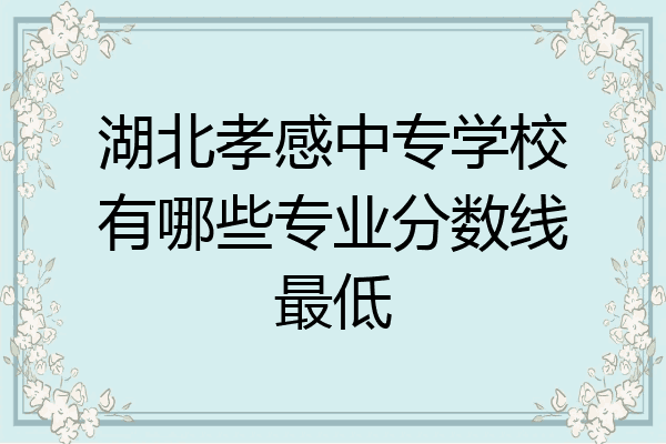 湖北孝感中专学校有哪些专业分数线最低