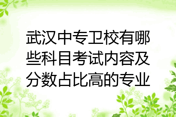 武汉中专卫校有哪些科目考试内容及分数占比高的专业