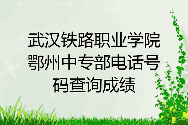 武汉铁路职业学院鄂州中专部电话号码查询成绩