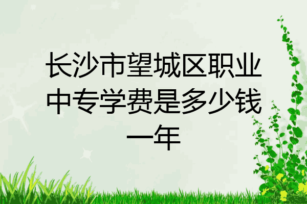 长沙市望城区职业中专学费是多少钱一年