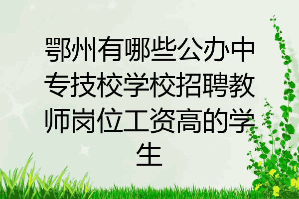 鄂州有哪些公办中专技校学校招聘教师岗位工资高的学生
