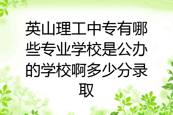 英山理工中专有哪些专业学校是公办的学校啊多少分录取