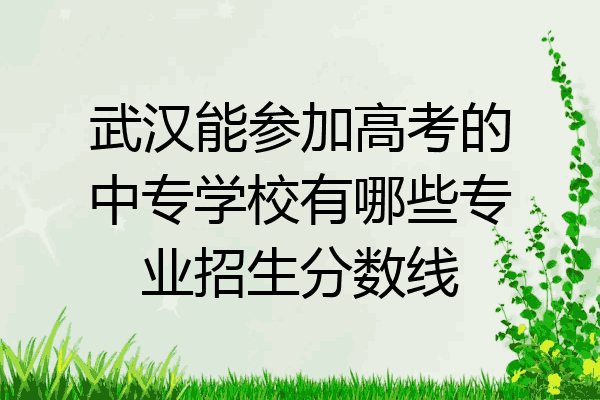 武汉能参加高考的中专学校有哪些专业招生分数线
