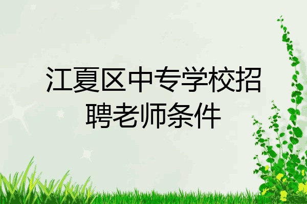 江夏区中专学校招聘老师条件