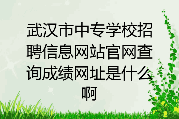 武汉市中专学校招聘信息网站官网查询成绩网址是什么啊