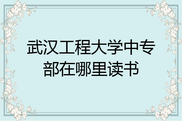 武汉工程大学中专部在哪里读书