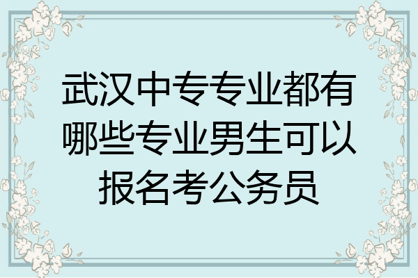 武汉中专专业都有哪些专业男生可以报名考公务员