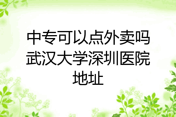 中专可以点外卖吗武汉大学深圳医院地址