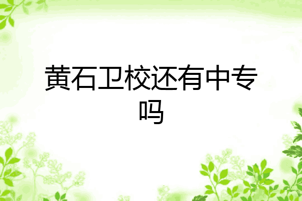 黄石卫校还有中专吗