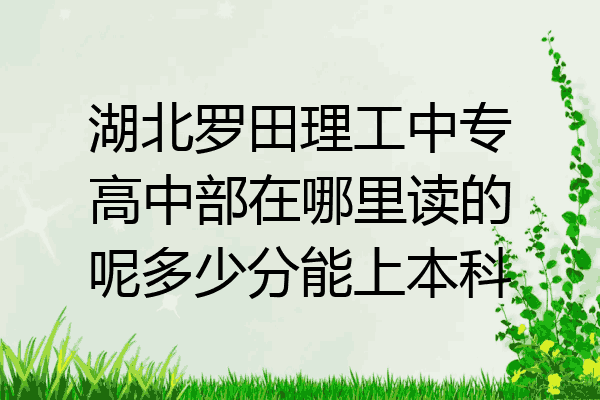 湖北罗田理工中专高中部在哪里读的呢多少分能上本科