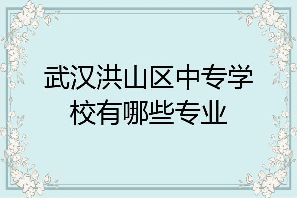 武汉洪山区中专学校有哪些专业