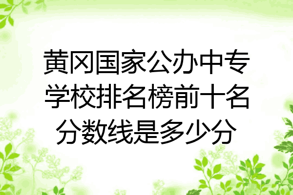 黄冈国家公办中专学校排名榜前十名分数线是多少分