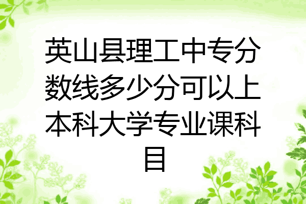 英山县理工中专分数线多少分可以上本科大学专业课科目