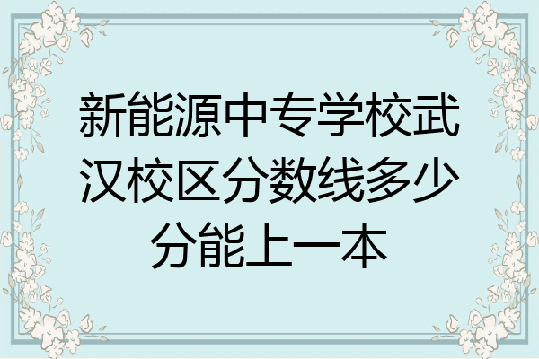 新能源中专学校武汉校区分数线多少分能上一本