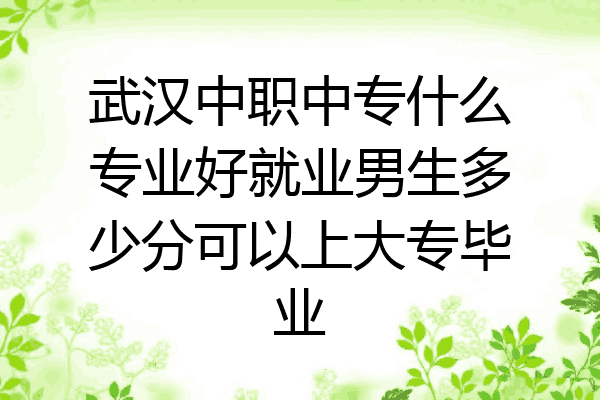 武汉中职中专什么专业好就业男生多少分可以上大专毕业