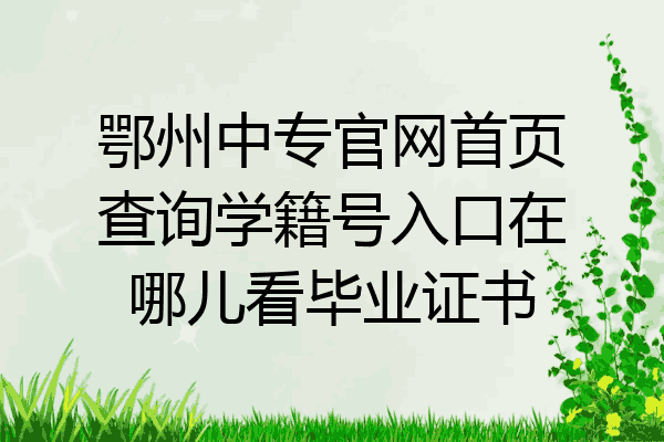 鄂州中专官网首页查询学籍号入口在哪儿看毕业证书