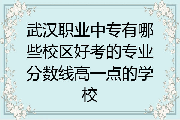 武汉职业中专有哪些校区好考的专业分数线高一点的学校