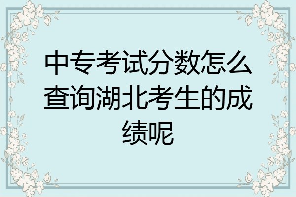中专考试分数怎么查询湖北考生的成绩呢