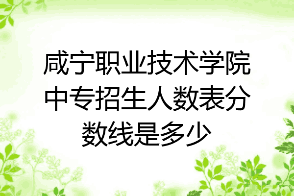咸宁职业技术学院中专招生人数表分数线是多少