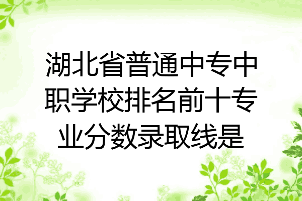 湖北省普通中专中职学校排名前十专业分数录取线是