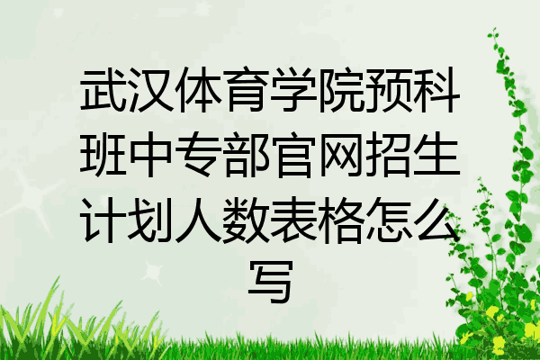 武汉体育学院预科班中专部官网招生计划人数表格怎么写