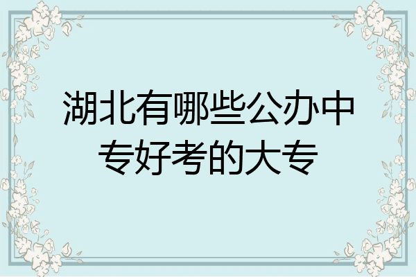 湖北有哪些公办中专好考的大专