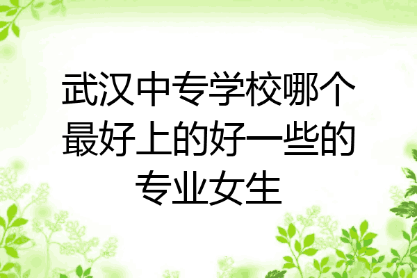 武汉中专学校哪个最好上的好一些的专业女生