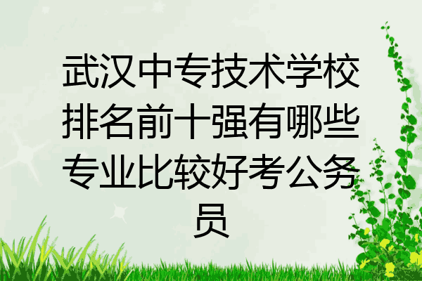 武汉中专技术学校排名前十强有哪些专业比较好考公务员