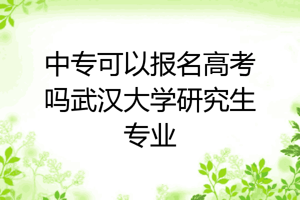 中专可以报名高考吗武汉大学研究生专业
