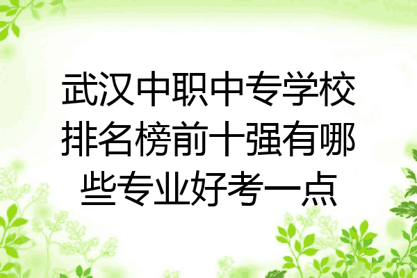 武汉中职中专学校排名榜前十强有哪些专业好考一点