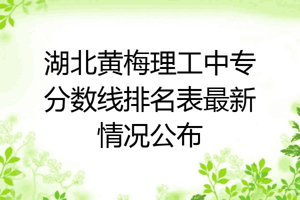 湖北黄梅理工中专分数线排名表最新情况公布