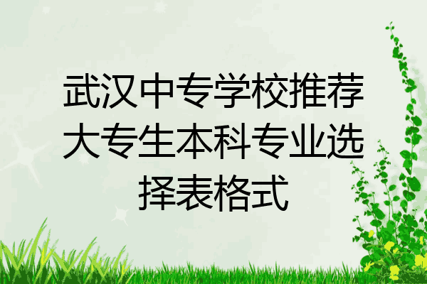 武汉中专学校推荐大专生本科专业选择表格式