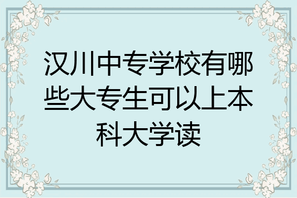 汉川中专学校有哪些大专生可以上本科大学读