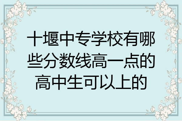 十堰中专学校有哪些分数线高一点的高中生可以上的
