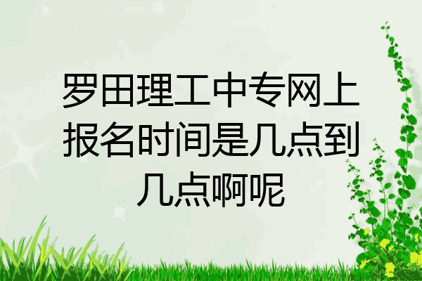 罗田理工中专网上报名时间是几点到几点啊呢