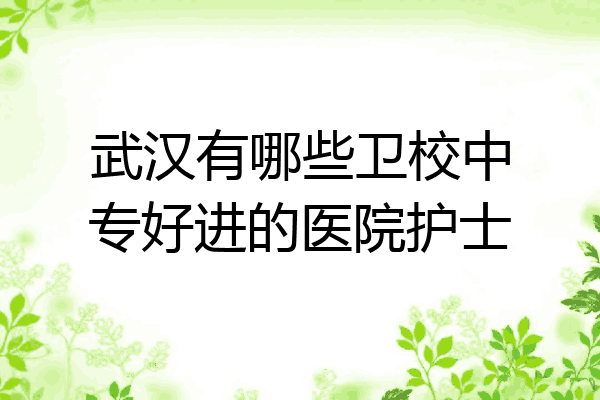 武汉有哪些卫校中专好进的医院护士