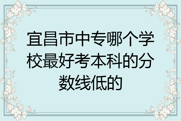 宜昌市中专哪个学校最好考本科的分数线低的