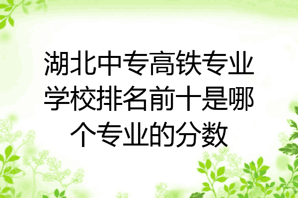 湖北中专高铁专业学校排名前十是哪个专业的分数