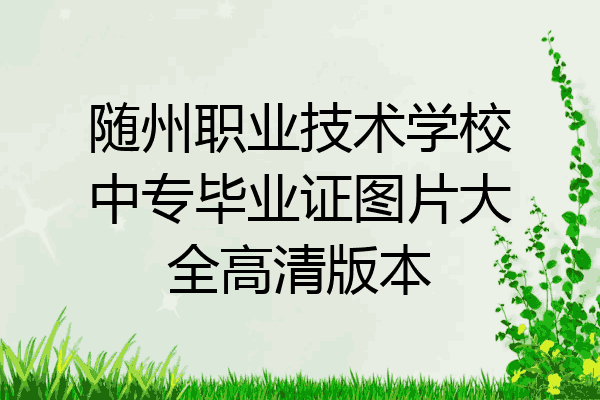随州职业技术学校中专毕业证图片大全高清版本