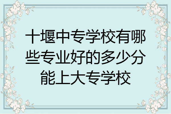 十堰中专学校有哪些专业好的多少分能上大专学校