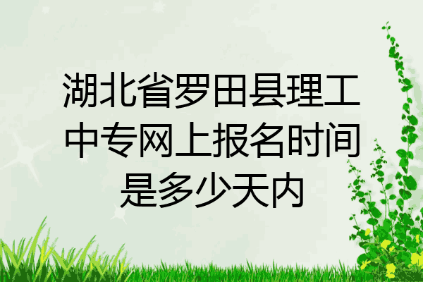 湖北省罗田县理工中专网上报名时间是多少天内