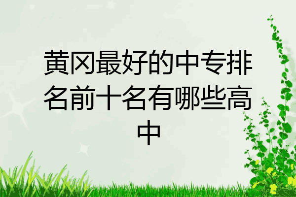 黄冈最好的中专排名前十名有哪些高中