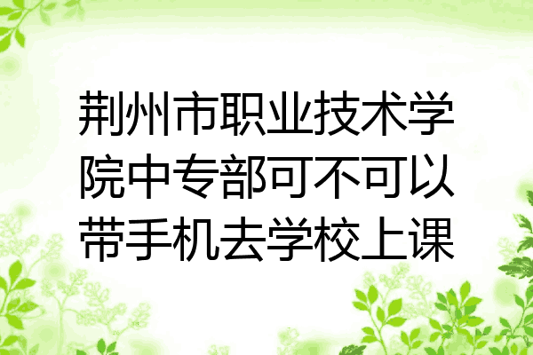 荆州市职业技术学院中专部可不可以带手机去学校上课