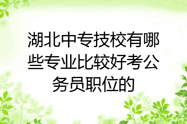 湖北中专技校有哪些专业比较好考公务员职位的