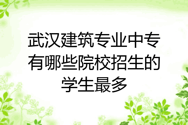 武汉建筑专业中专有哪些院校招生的学生最多