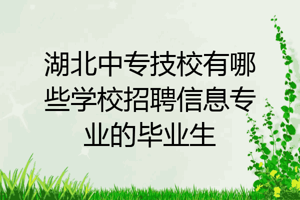 湖北中专技校有哪些学校招聘信息专业的毕业生