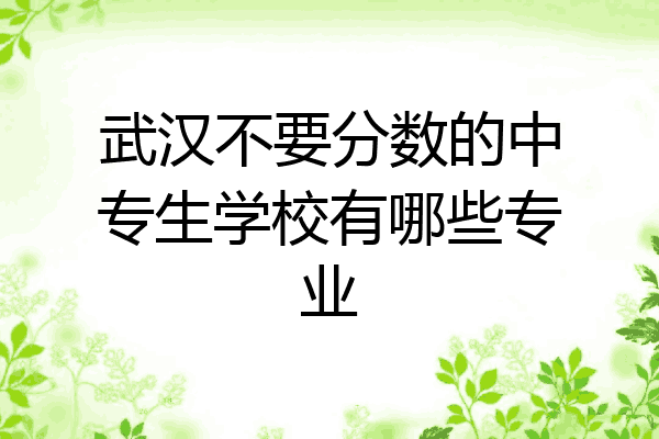 武汉不要分数的中专生学校有哪些专业
