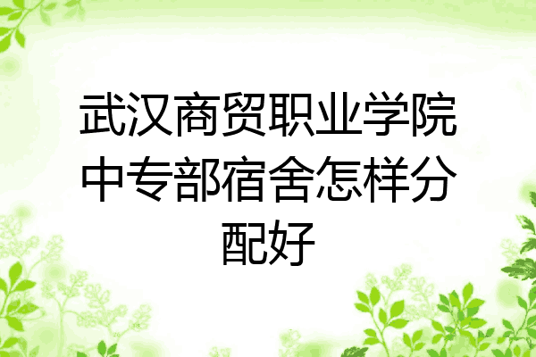 武汉商贸职业学院中专部宿舍怎样分配好