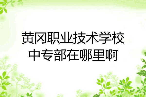 黄冈职业技术学校中专部在哪里啊